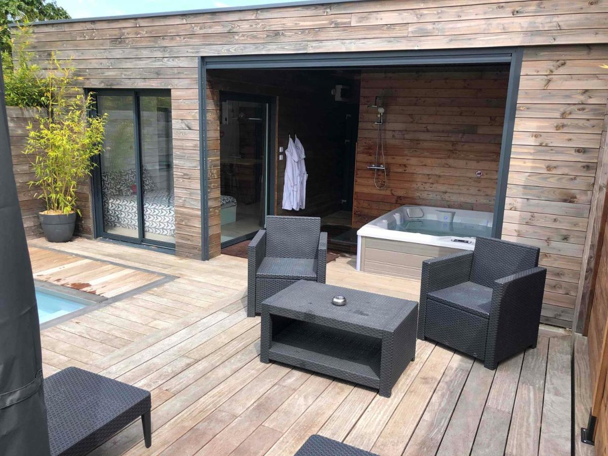 Loft Privatise Avec Spa Xxl Et Piscine Chauffee Bruz Extérieur photo